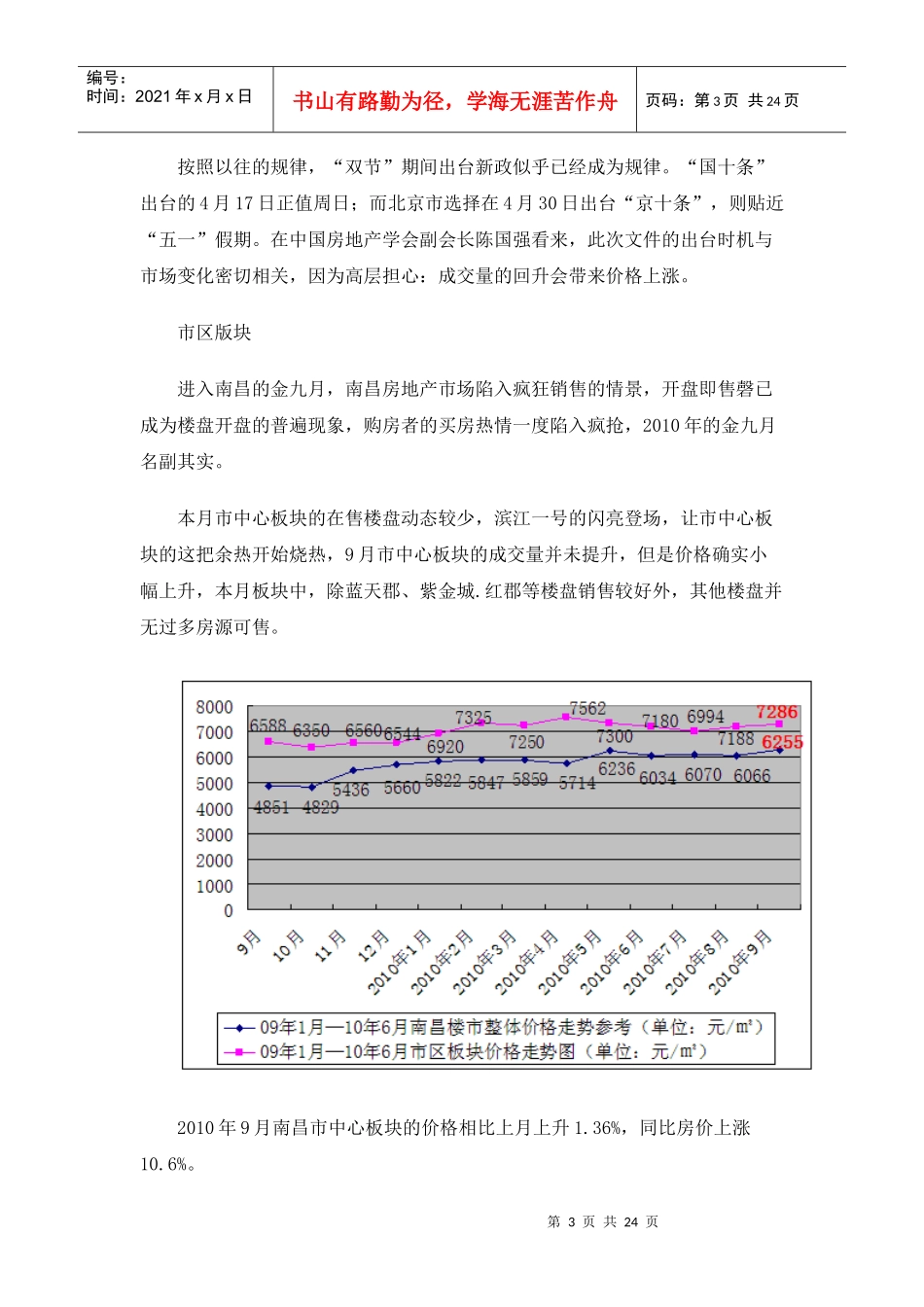 XXXX年9月南昌各板块房地产市场成交分析_23页_第3页