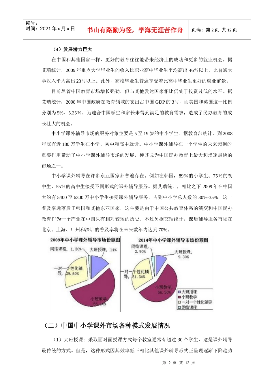 中小学课外辅导市场分析_第2页