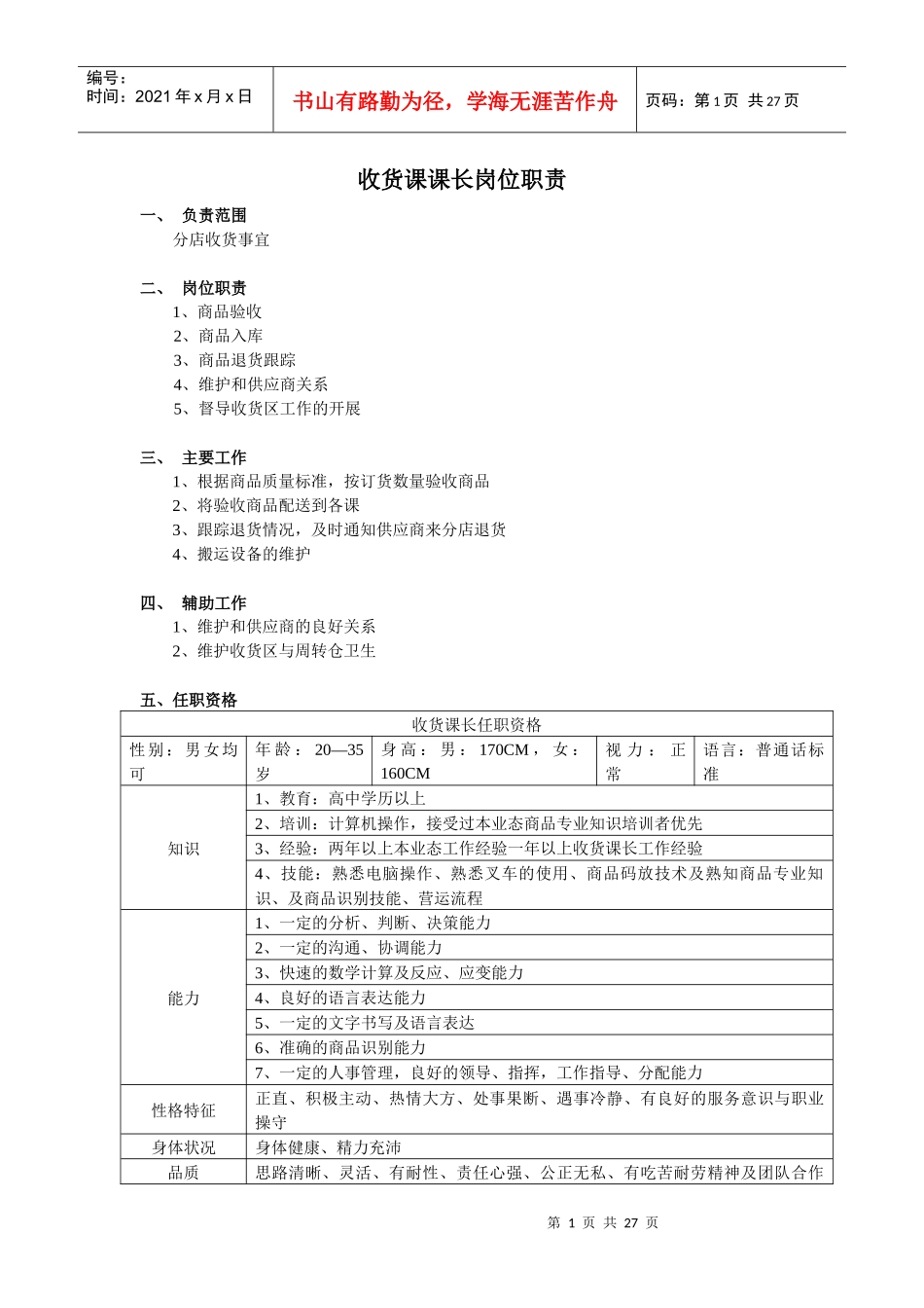 acl_1124_超市各部门岗位职责_第1页