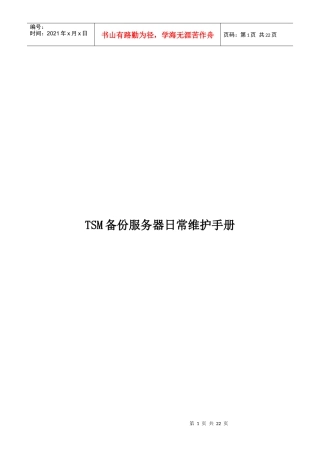 TSM备份服务器日常维护手册