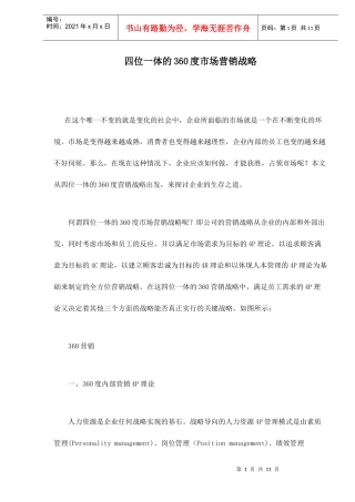 四位一体的度市场营销战略