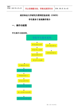 学生服务子系统操作简介