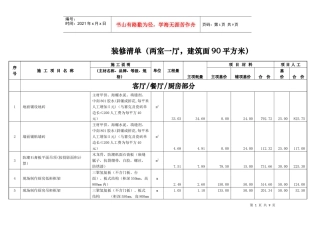 住宅装修价格清单