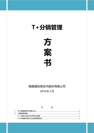 T“加”分销管理方案书