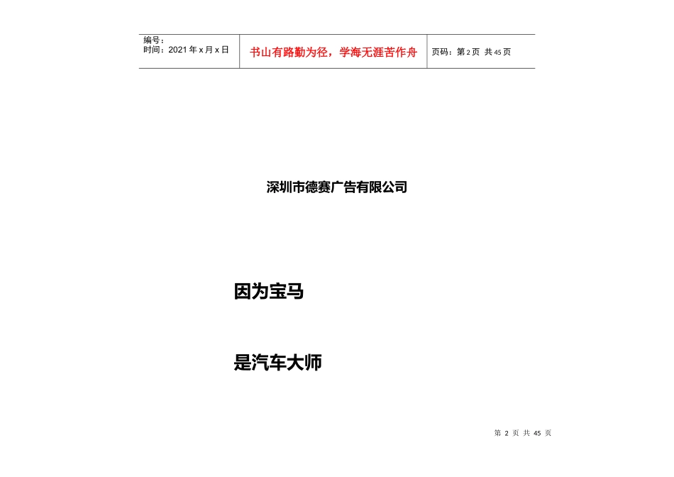 成就服务大师-宝骏汽车销售服务公司品牌推广策略大纲DOC-33P_第2页