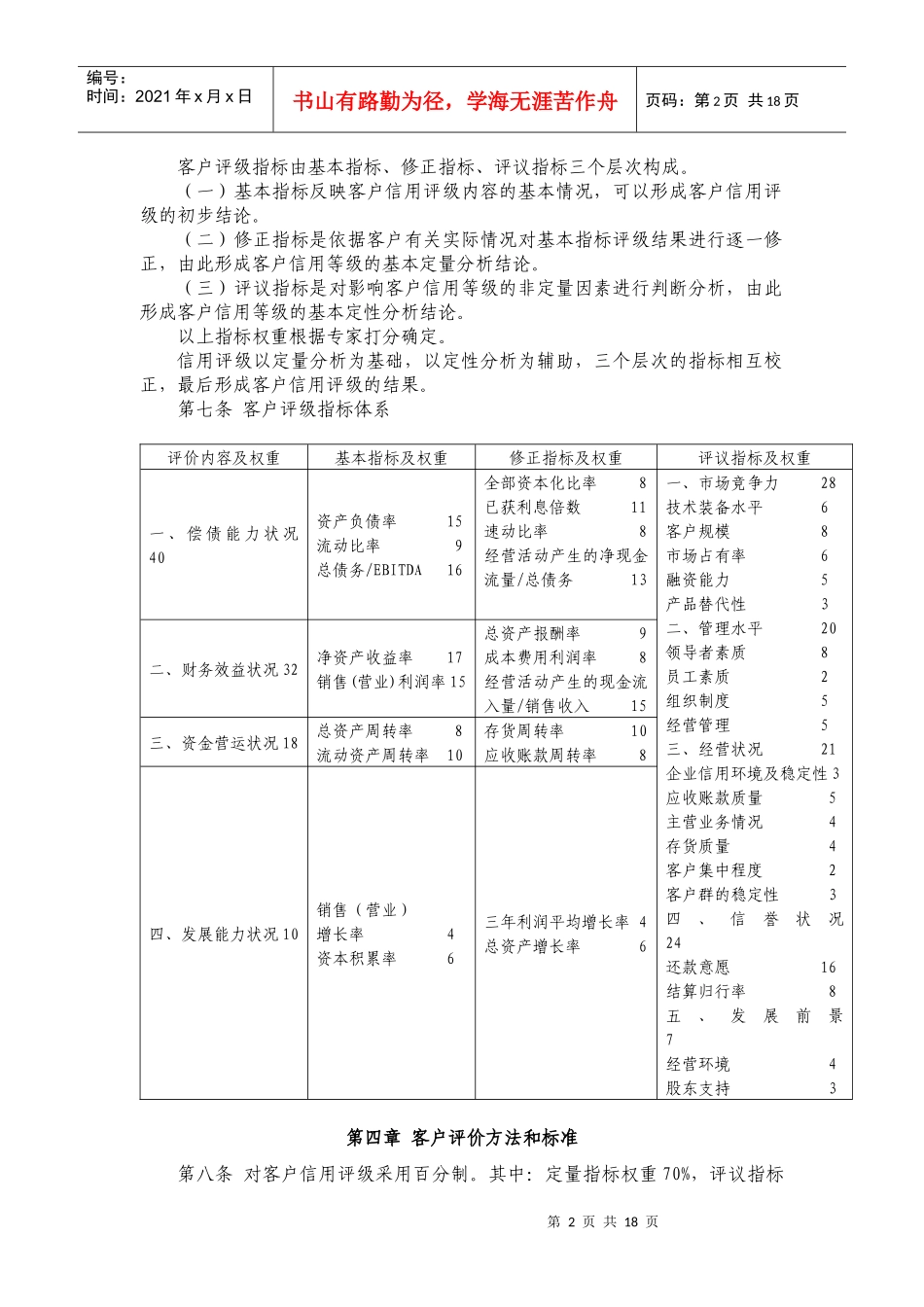 企业客户信用等级评定办法_第2页