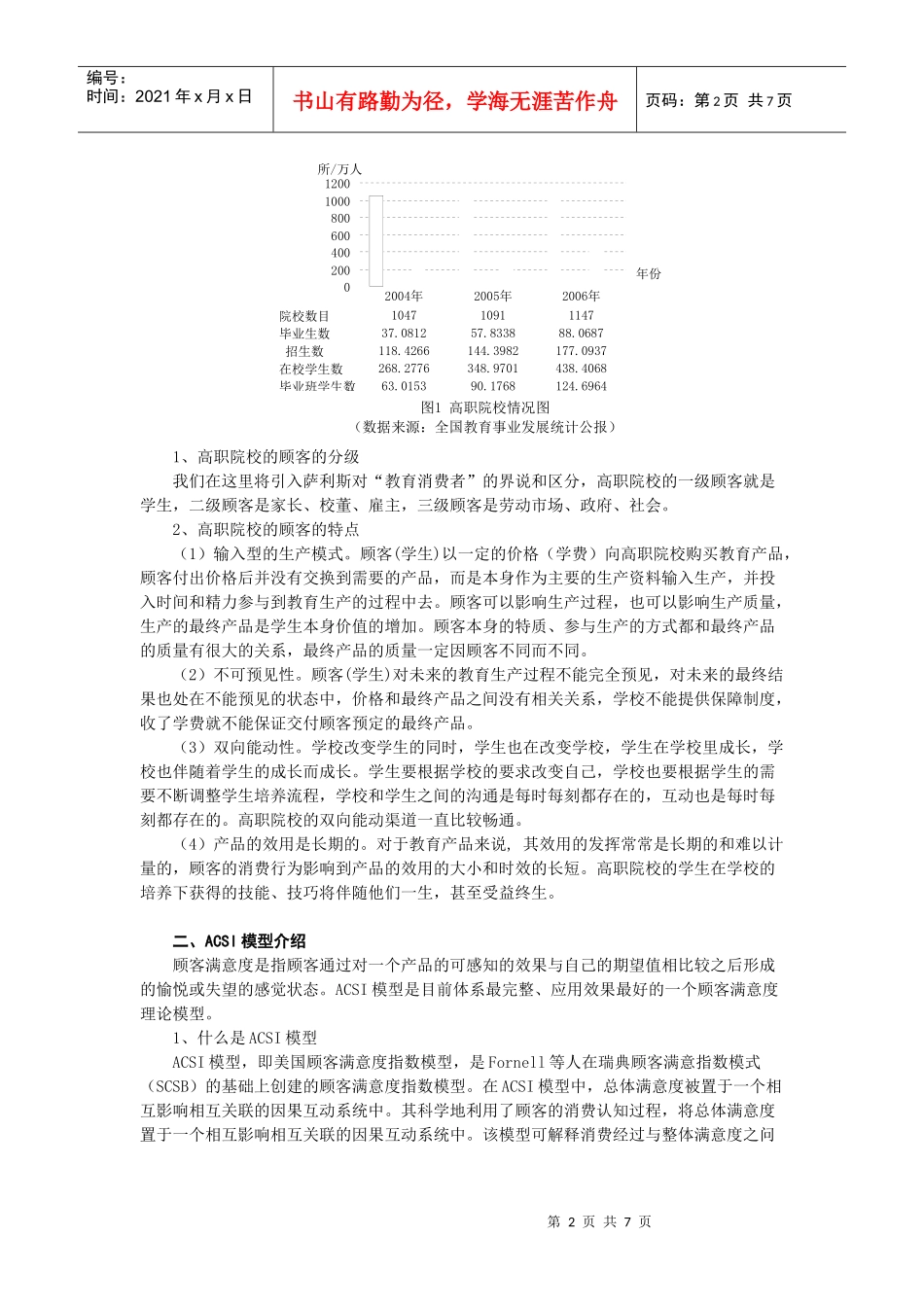 浅谈高职院校和顾客满意度指数(acsi)模型_第2页