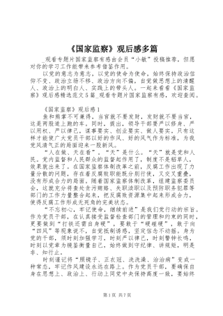 《国家监察》观后感多篇