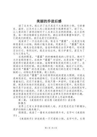 美丽的乔读后感