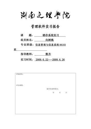 销存系统实习