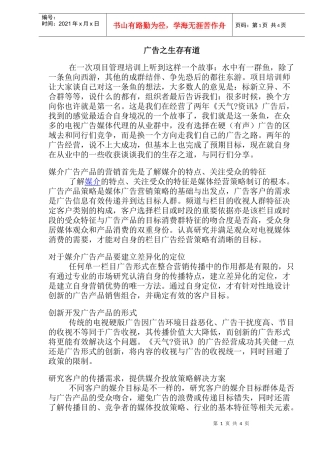 某媒体广告计划书