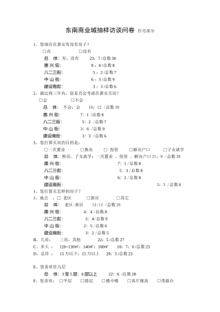 房地产市场调研访谈格式