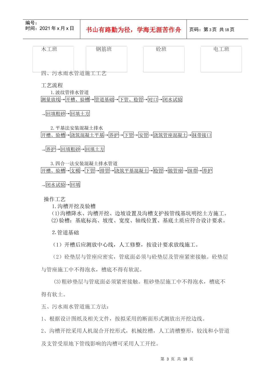 污水管道基础土方开挖工程施工方案_第3页