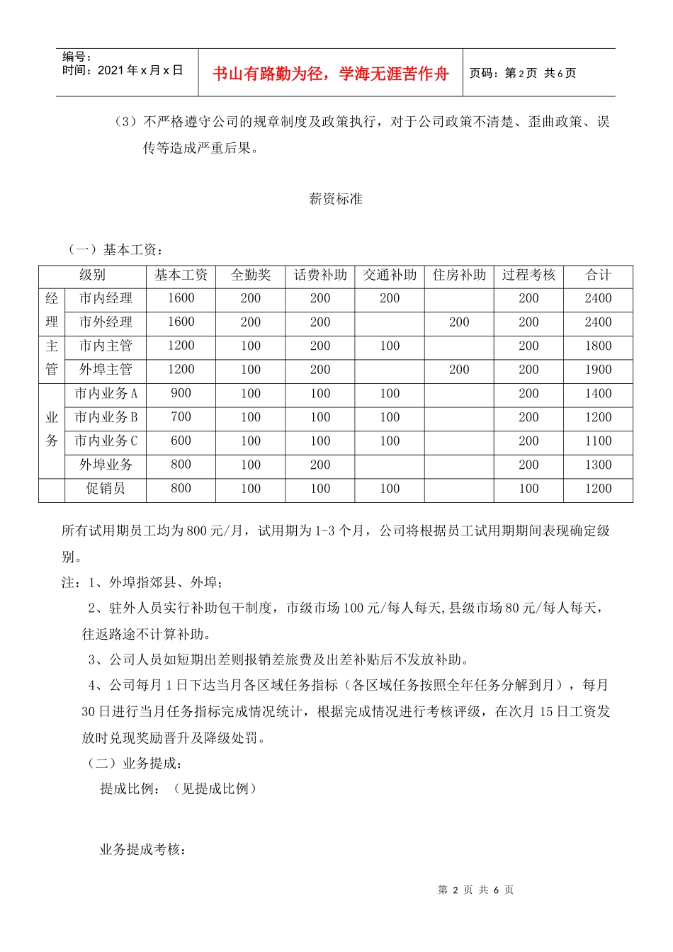 销售人员工资及考核标准_第2页