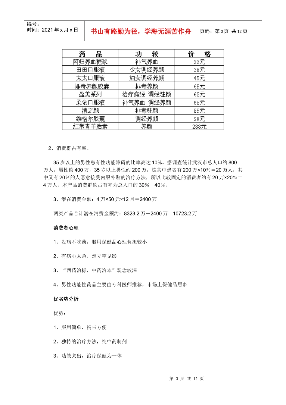 鄂州龙人新药上市推广营销策划方案_第3页