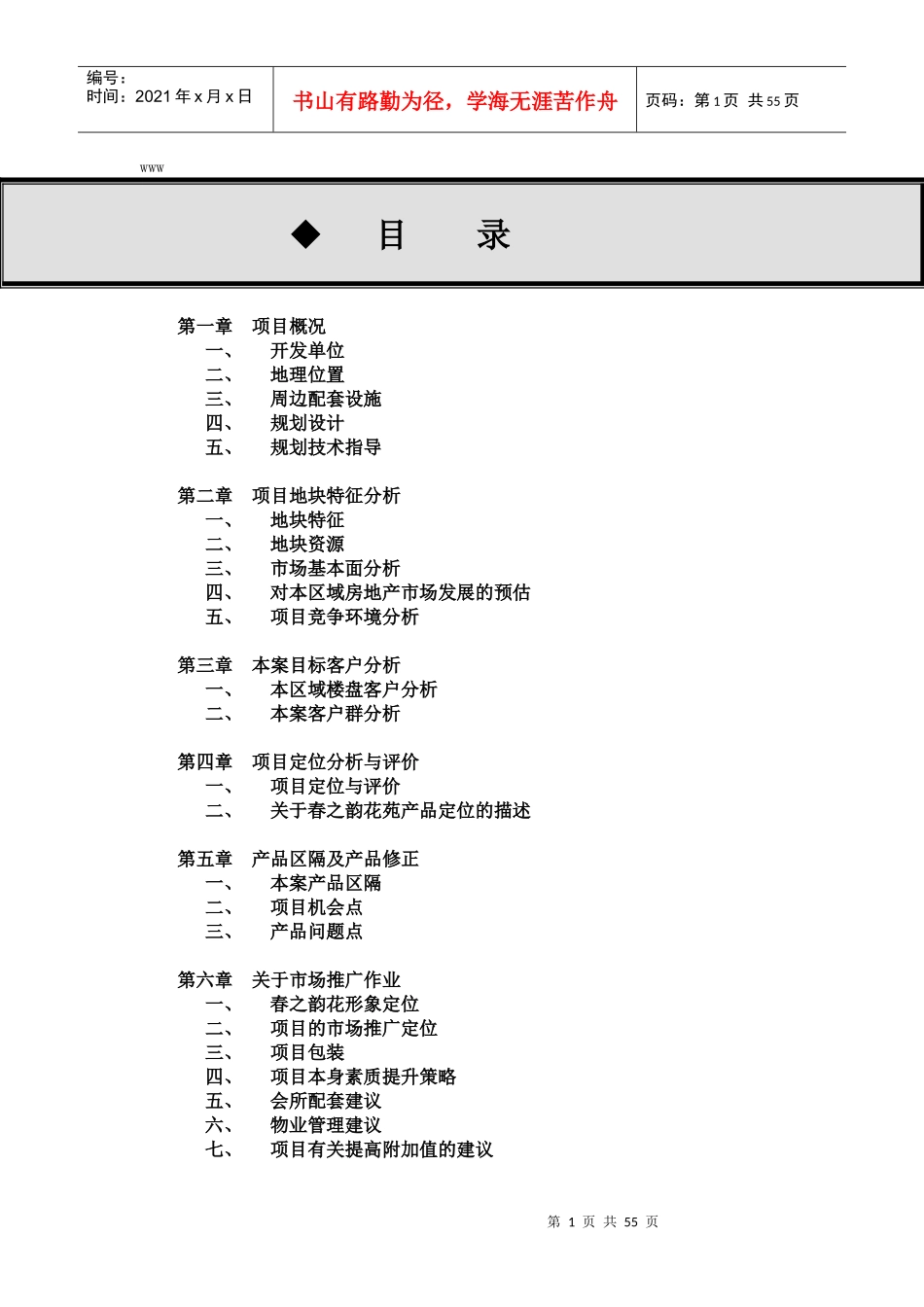 项目市场定位分析与评价_第1页