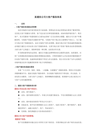 某通信公司大客户服务体系