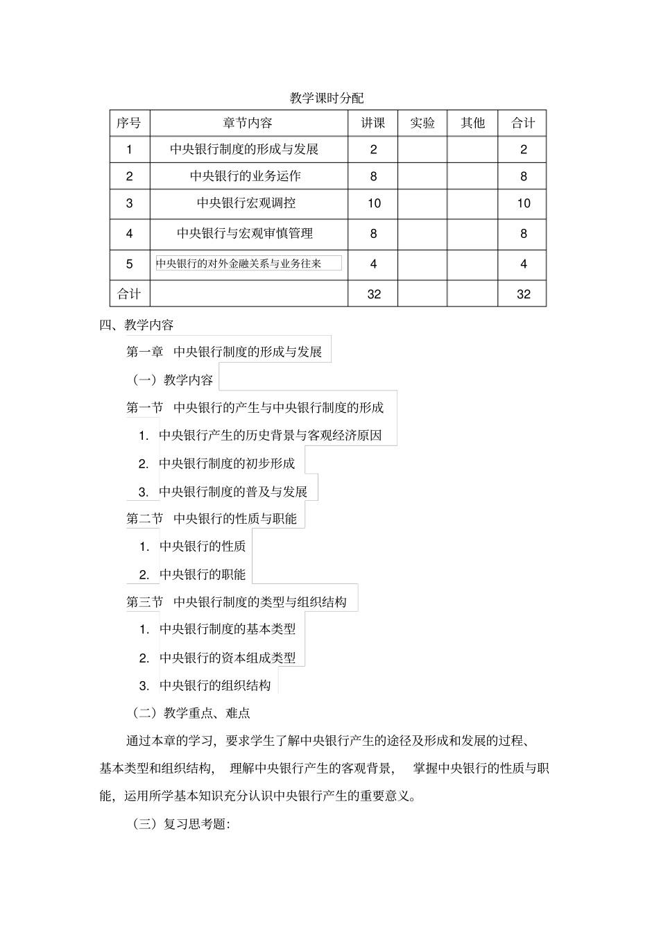 中央银行学-教学大纲_第3页