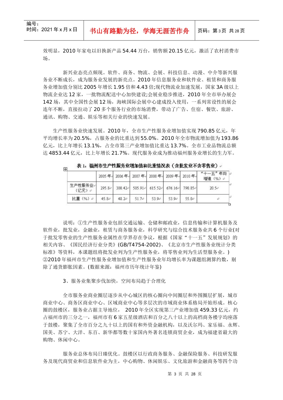福州市“十二五”现代服务业发展专项规划_第3页