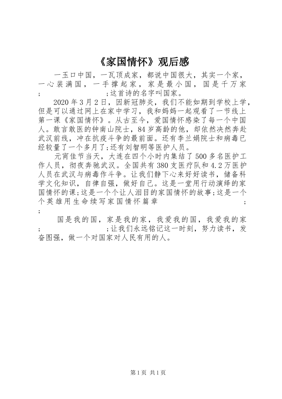 《家国情怀》观后感_第1页