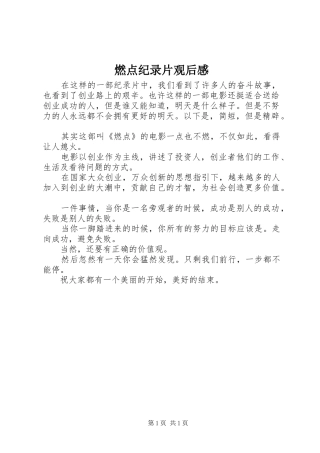 燃点纪录片观后感