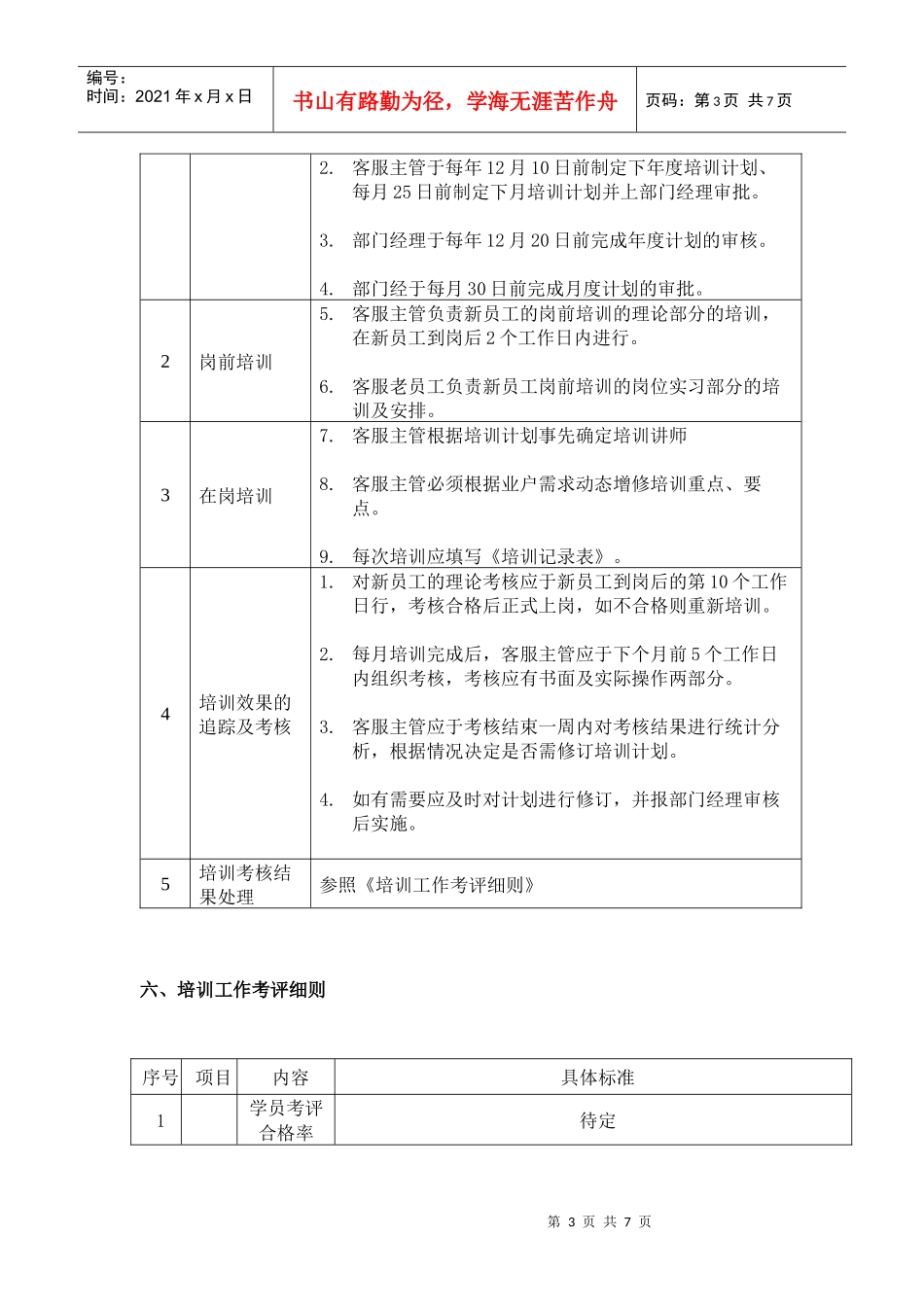 服务中心客服人员培训方案_第3页