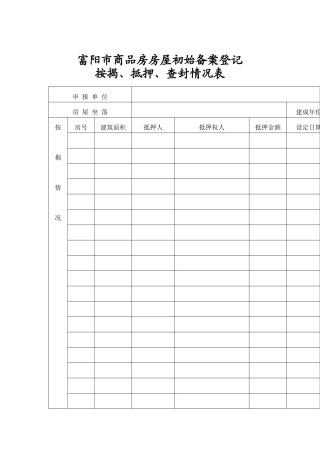 房管处服务项目申请表格