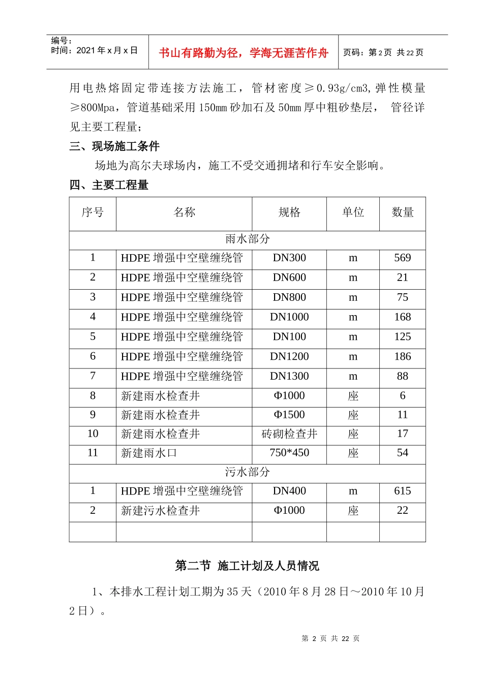 道路雨、污水管道工程专项施工方案_第2页