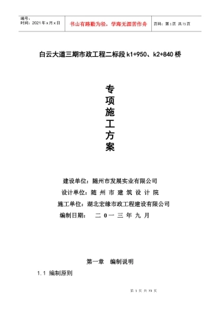白云大道二标桥梁施工方案