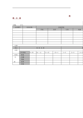 推销日报（DOC1页）
