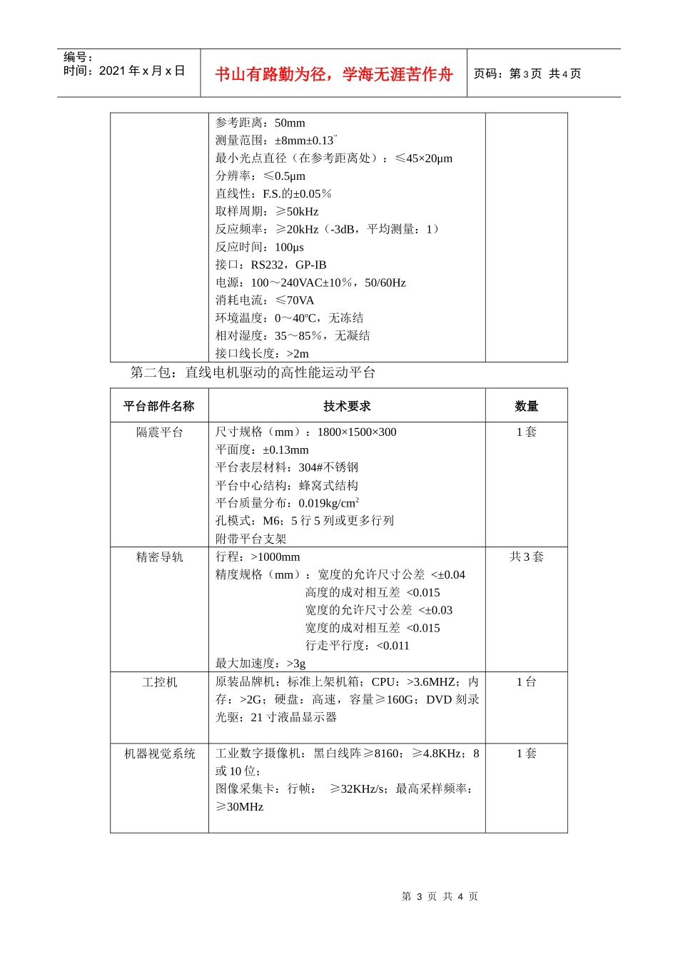 第一包直线电机高性能运动平台功能部件(进口部分)_第3页