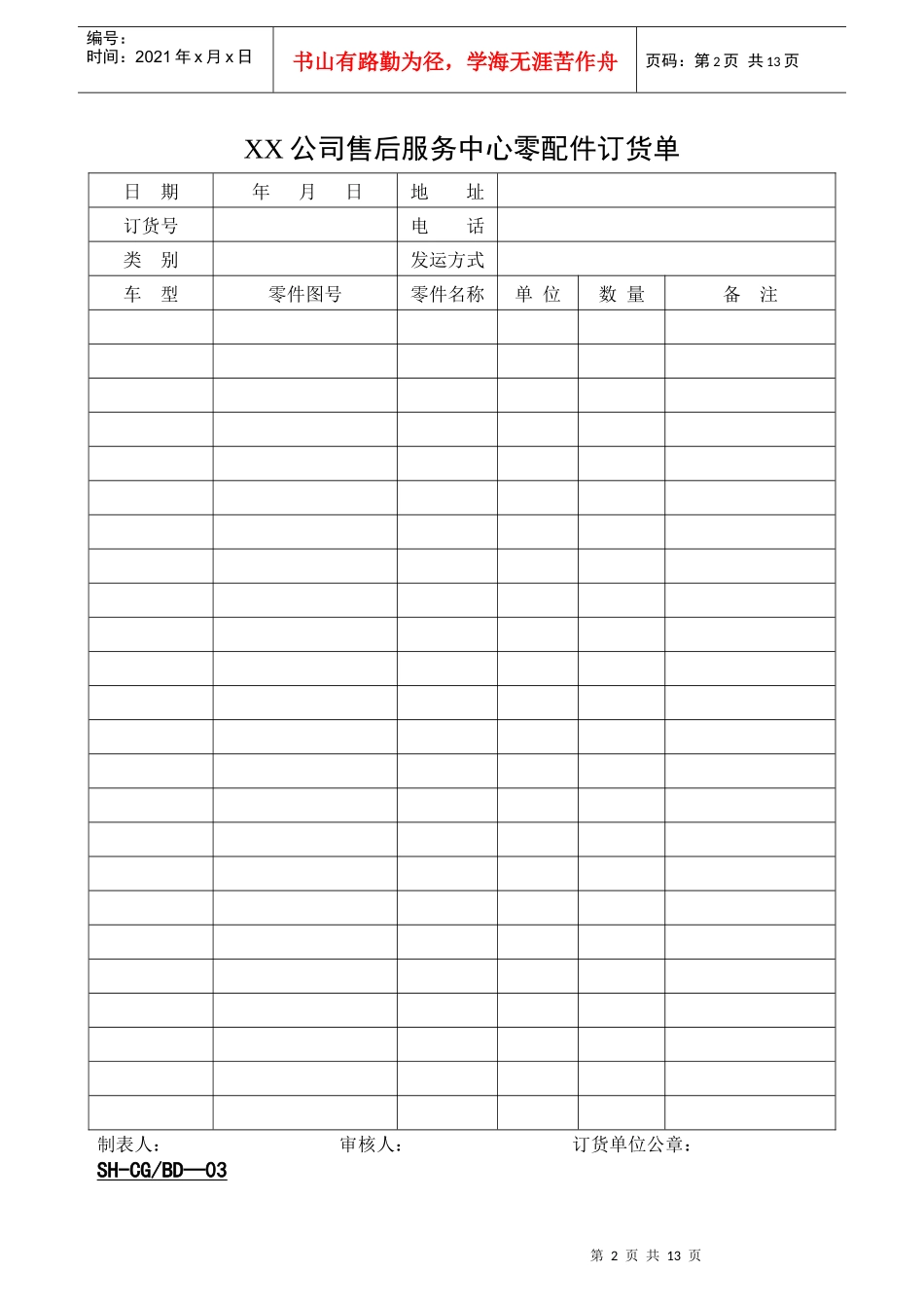 某公司售后采购部管理表格_第2页