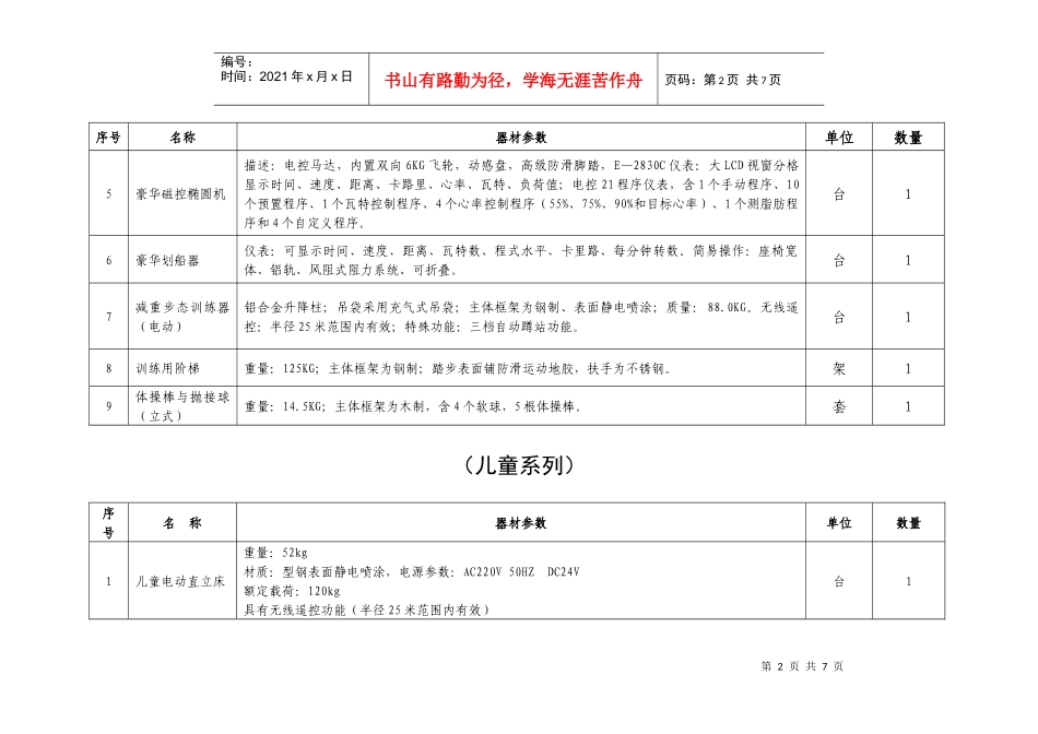 蒲江县残疾人综合服务中心康复服务器材采购项目清单1_第2页