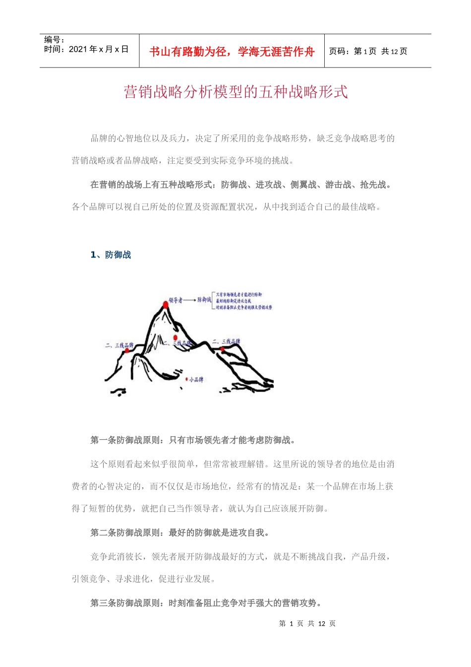 营销战略分析模型的五种战略形式_第1页