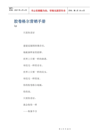 胶卷格尔营销手册
