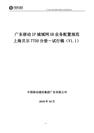 某地区移动IP业务管理知识配置规范