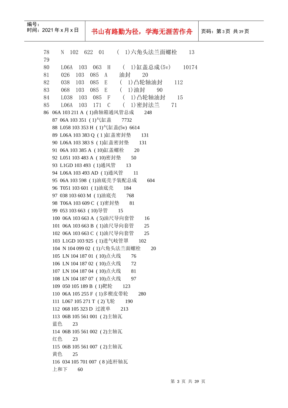 新宝来维修配件价格明细表_第3页