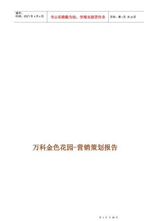某某某楼盘营销策划报告