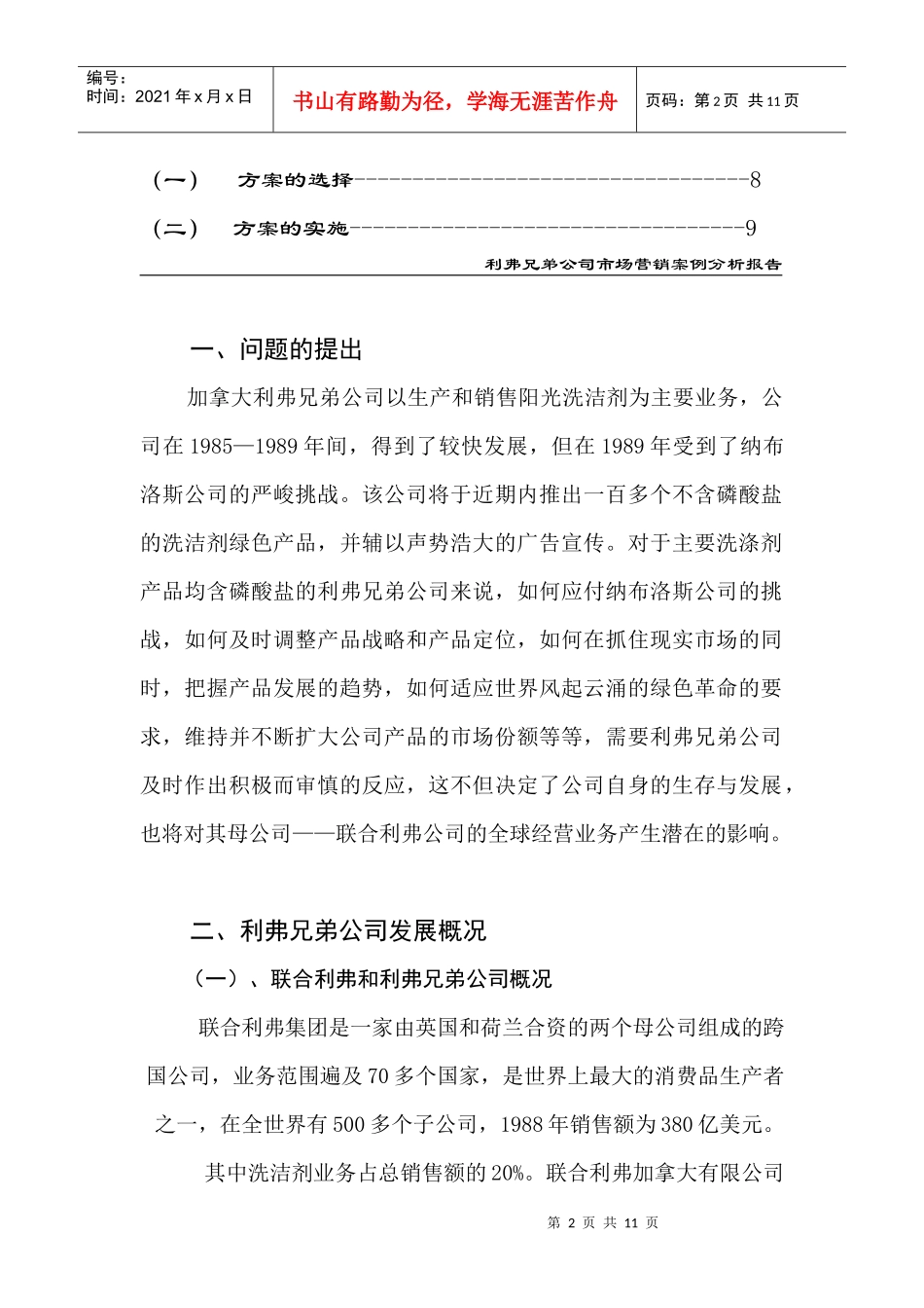 洗涤产品市场营销案例分析报告_第3页