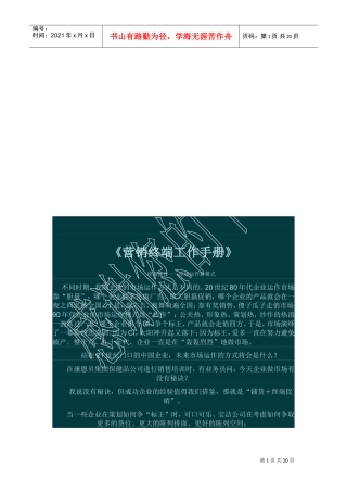 营销终端必备工作手册