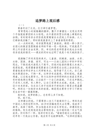 追梦路上观后感