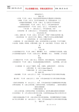 装饰工程报价单
