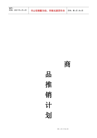 某商品推销计划书