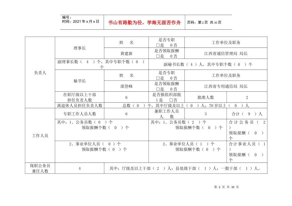 江西省行业协会服务和收费有关情况登记表（通信行业协会）doc_第2页