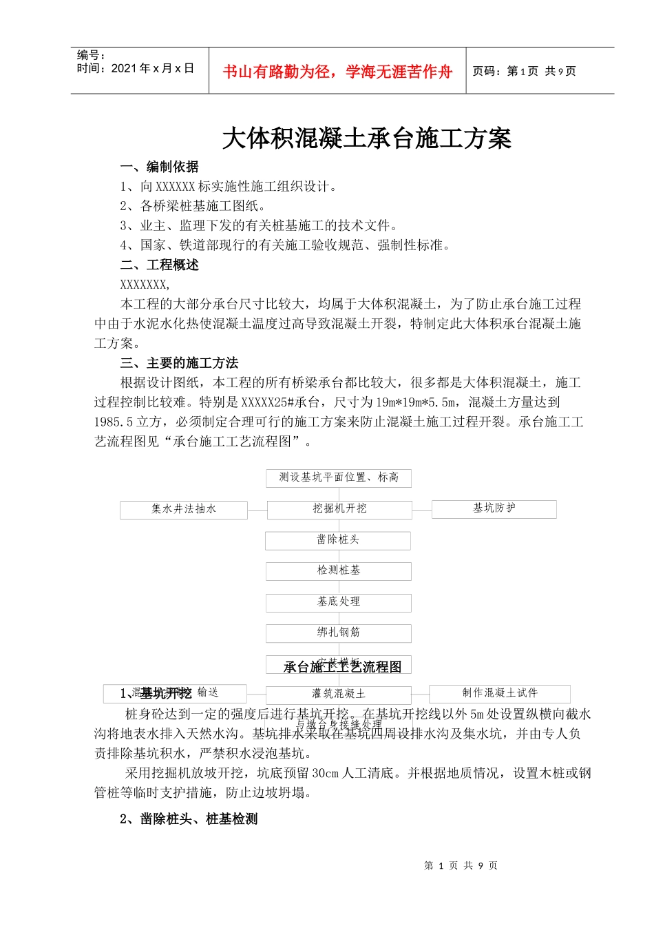 承台施工方案(大体积混凝土承台)_第2页