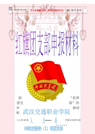 武汉交通职业学院08航空服务团支部红旗团支部申报材料