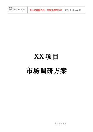 深圳某公司项目市场调研方案