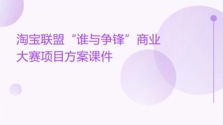 淘宝联盟“谁与争锋”商业大赛项目方案课件
