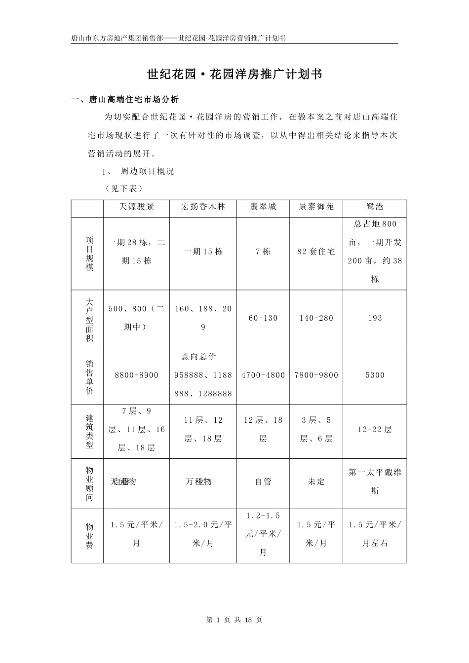 花园洋房营销推广方案_第1页