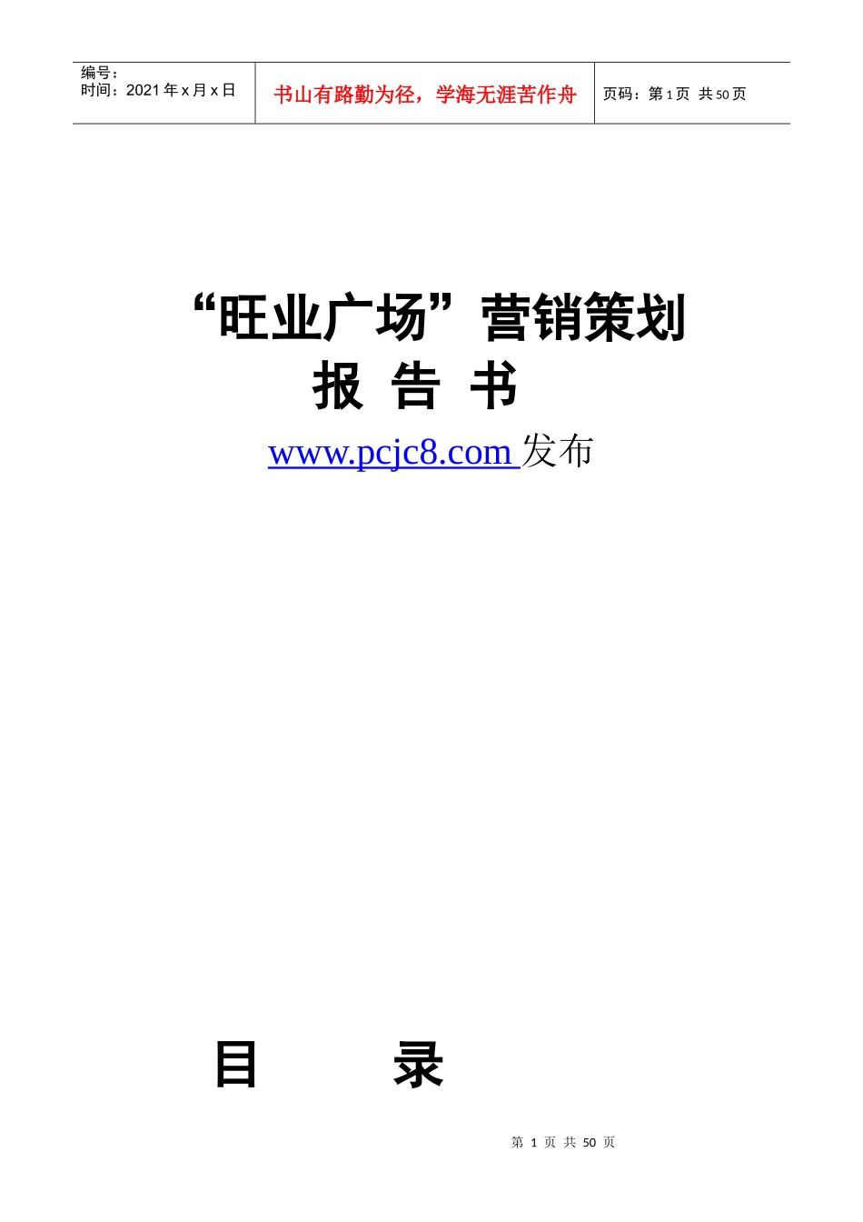 深圳旺业广场营销策划报告书_第1页